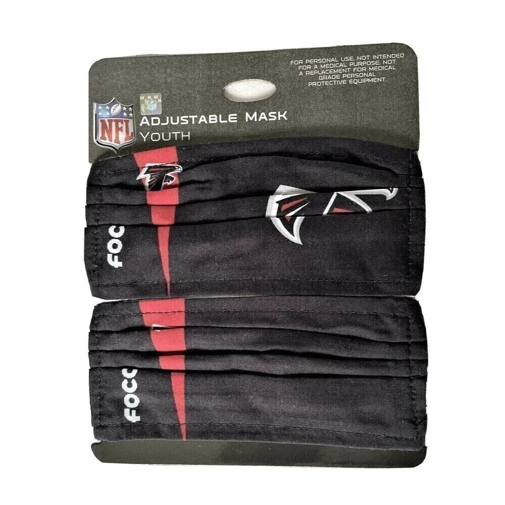 Atlanta‎ Falcons NFL Adjustable NFL Game Day Youth Face Mask 2 Pack Football New